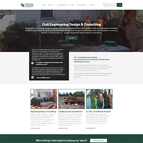 Homepage layout for Engineering Technologies Canada consulting firm—professional Stratford WordPress web design by TrueWeb Media.