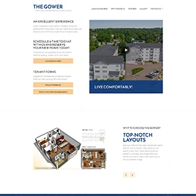 Property overview page of The Gower Luxury Apartments—real-estate web design project in PEI by TrueWeb Media.