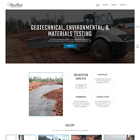 Clean industrial homepage for EastTech Engineering geotechnical firm— creative web design in PEI by TrueWeb Media.